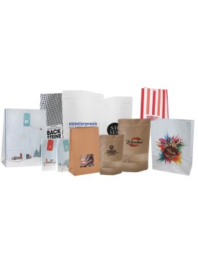 Bedruckte Papierbeutel und Standbodenbeutel (auch in kleinen Mengen)