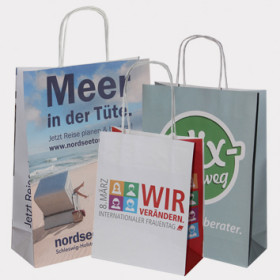 Bedruckte Papiertüten mit Papierkordel, Offset ab 250 Stück