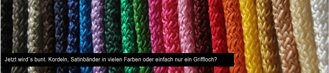 Kordeltaschne, Satinbänder, Grifflochtaschen