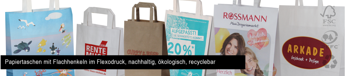Flachhenkeltüten bedrucken, Papiertüten mit Flachhenkeln